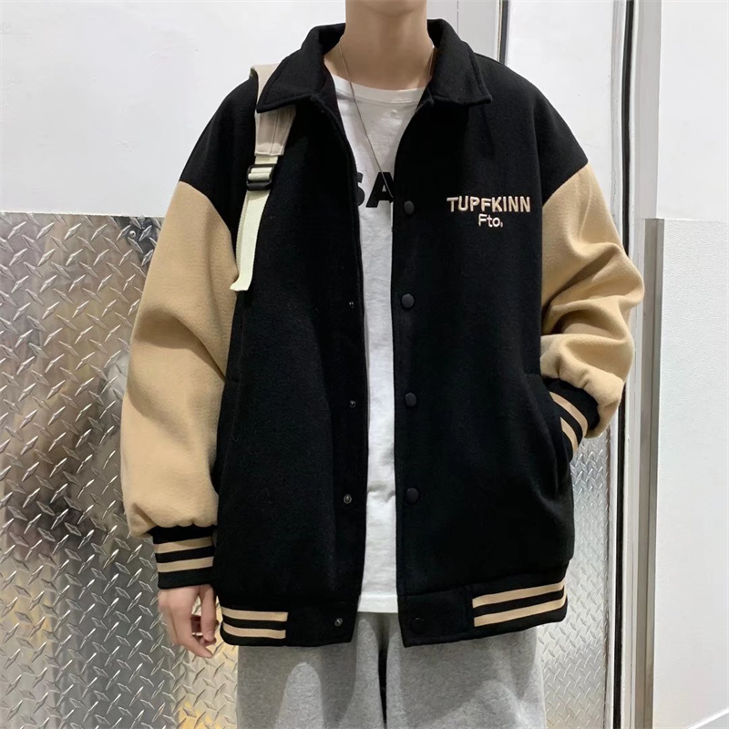 复古棒球服外套男春秋款港风高街时尚帅气夹克潮流百搭宽松上衣服