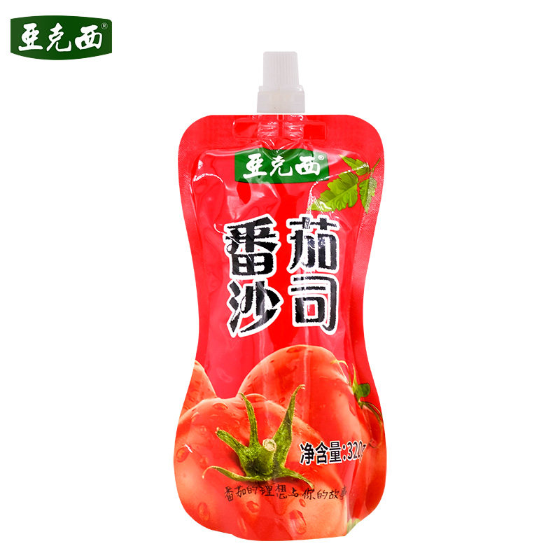 亚克西番茄沙司320g家用便携袋袋挤压装手抓饼番茄酱