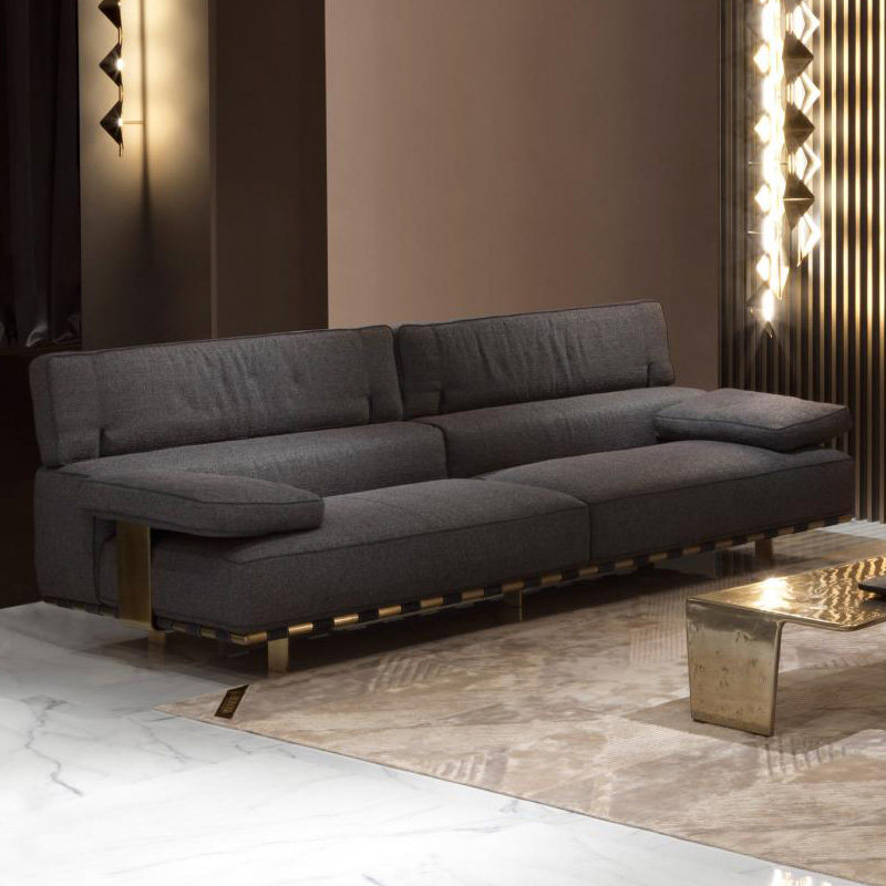 沙发degas意式极简可调调节靠背真皮三人头层皮艺沙发