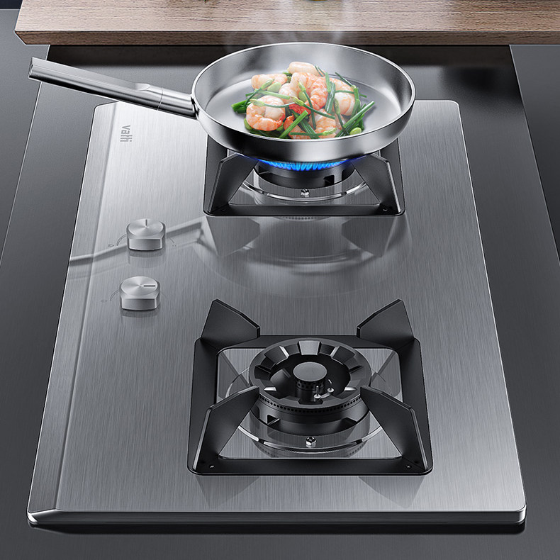 华帝燃气灶i10064a不锈钢家用嵌入式大火火力猛双灶具燃气灶