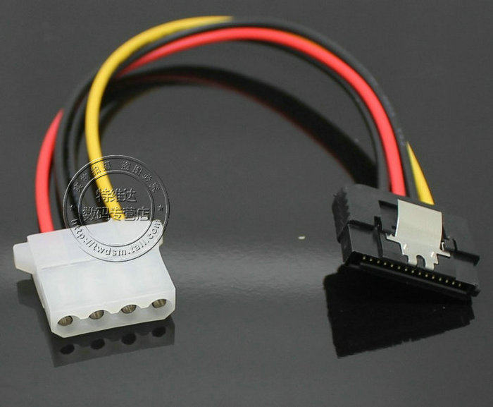 20厘米大4p母转sata电源线 大4pin ide母电源转sata 带铁扣防脱落