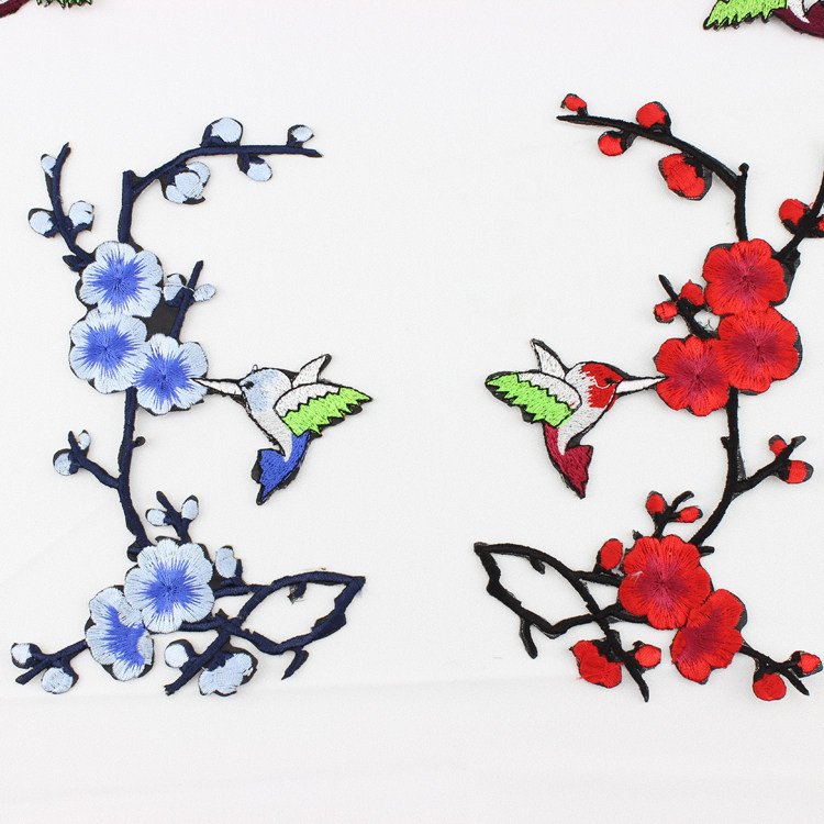 背胶表演cos汉服古装补丁古风花鸟贴花布贴花布贴