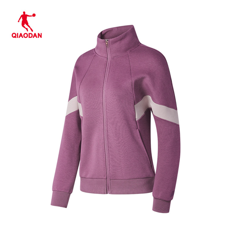 乔丹女装2022秋季新款女厚拉链立领运动针织运动卫衣