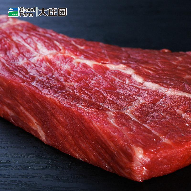 牛肉大庄园1袋原切冷冻新鲜鲜嫩国产300g瓜条生牛肉