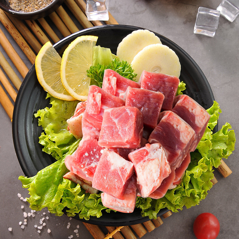 后腿羔羊大庄园锡盟草原冷冻新鲜1斤块涮炒羊生羊肉