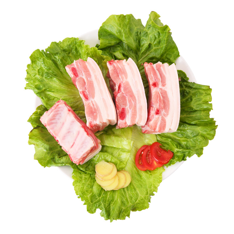 爱森 冷鲜肉 三层肉五花肉 硬肋带骨方肉 500克/盒