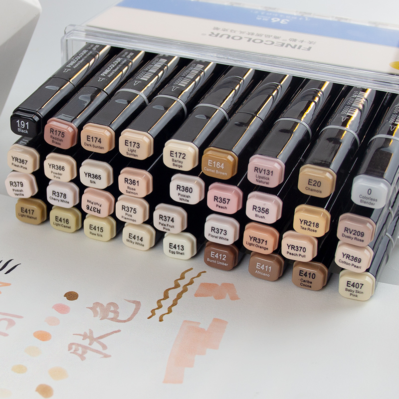 法卡油性36色24色12色肉色绘画动漫人物服装马克笔