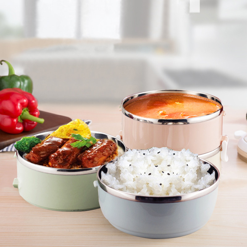 上班族便携不锈钢保温饭盒学生1人双层分隔餐盒饭盒