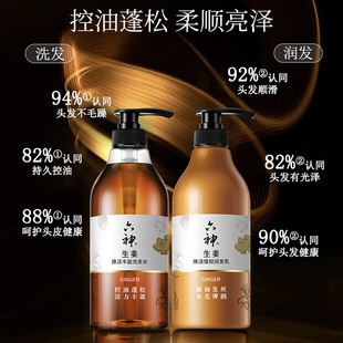 六神生姜洗发水洗发露控油蓬松焕活720ml护发素柔顺亮泽秀发720ml