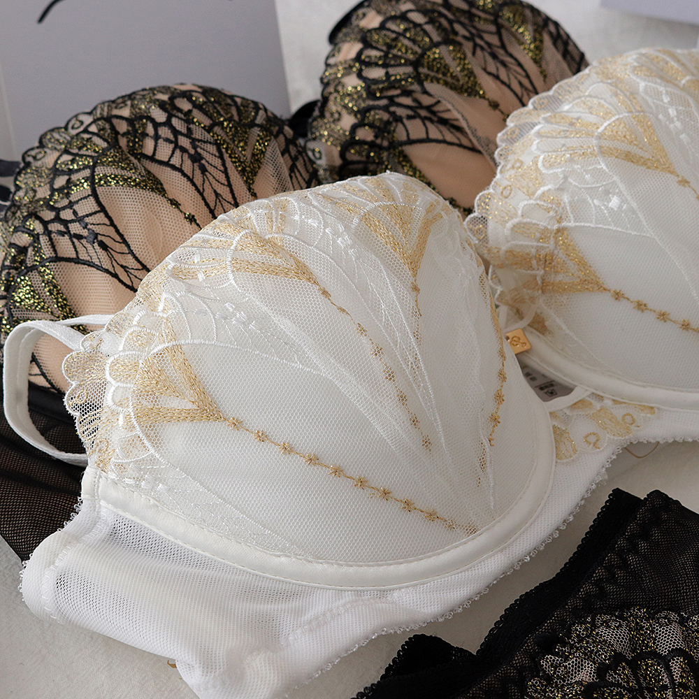 micisty密汐皙迪新款羽夜款蕾丝镂空性感文胸套装聚拢文胸套装