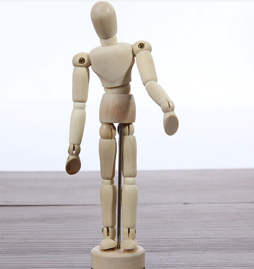 包邮素描漫画12寸木人模型40cm木头关节木偶人木偶