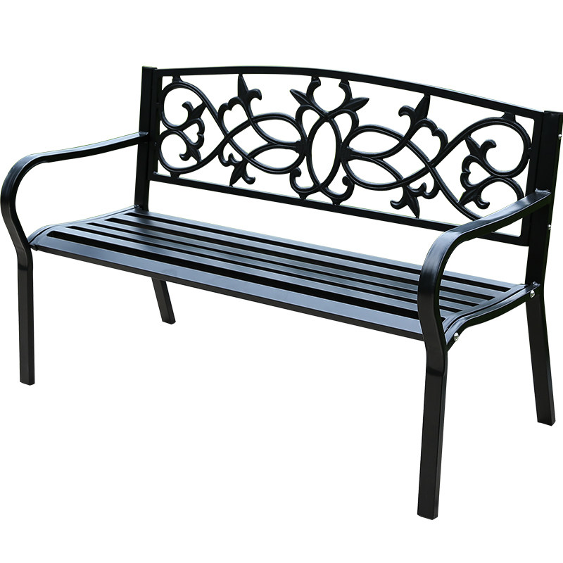 精欧户外公园椅户外长椅休闲椅座椅美式园林铁艺长凳子广场长条椅