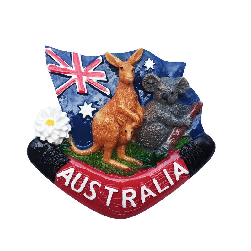 澳大利亚袋鼠考拉飞镖国旗创意旅游纪念品磁性冰箱冰箱磁性贴