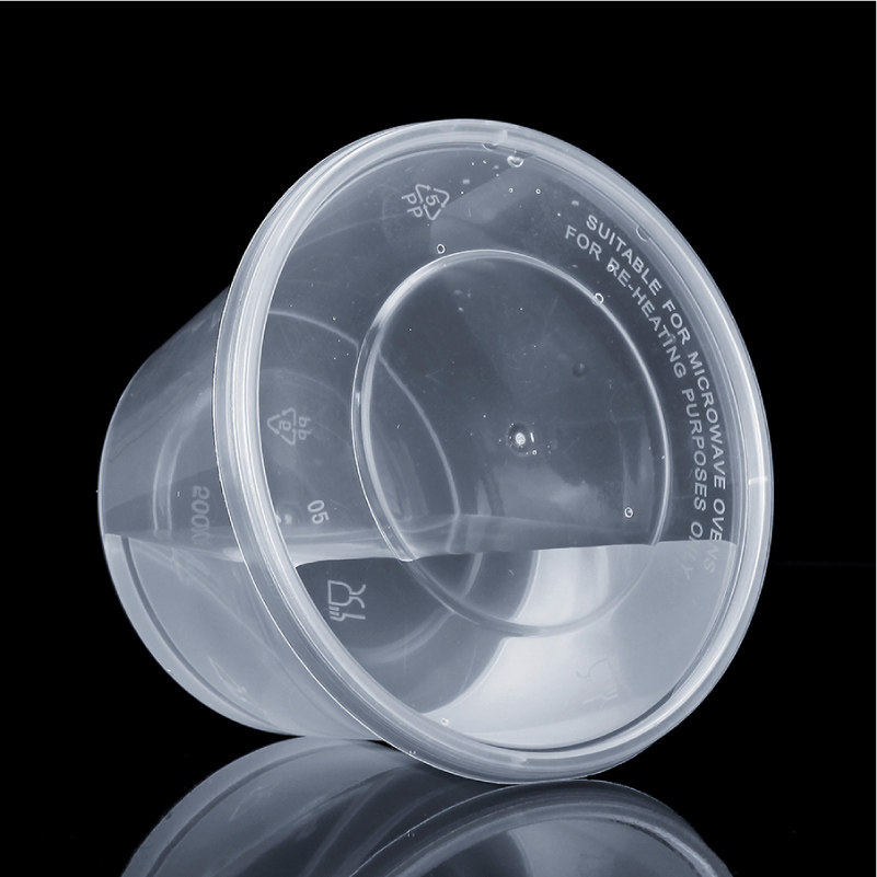 圆形500ml一次性餐盒饭盒塑料透明便当快餐盒外卖一次性餐盒