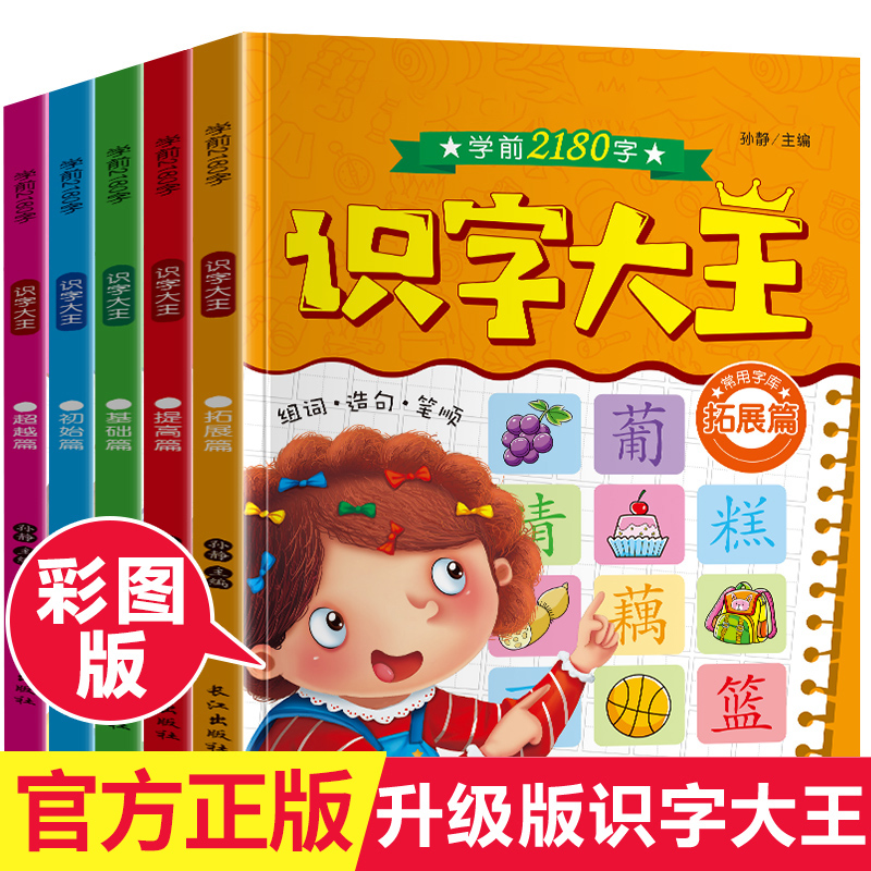 卡片识字幼儿5册衔接大班中班小班书籍早教启蒙认知书