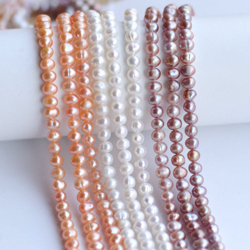 天然淡水珍珠455mm冲头手链项链珠串手工饰品手饰