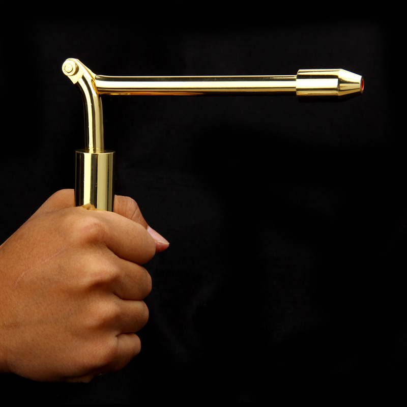 泰山老奶奶纯铜寻龙尺风水探测棒折叠台湾占卜杖辅助罗盘点脉罗经