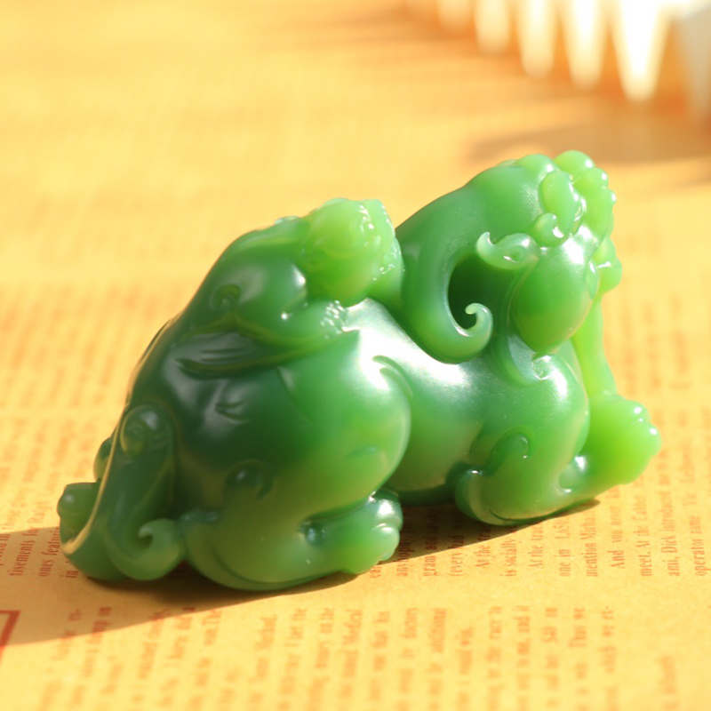 携子上朝男士款碧玉手把件天然新疆和田玉貔貅把玩件玉石文玩112g