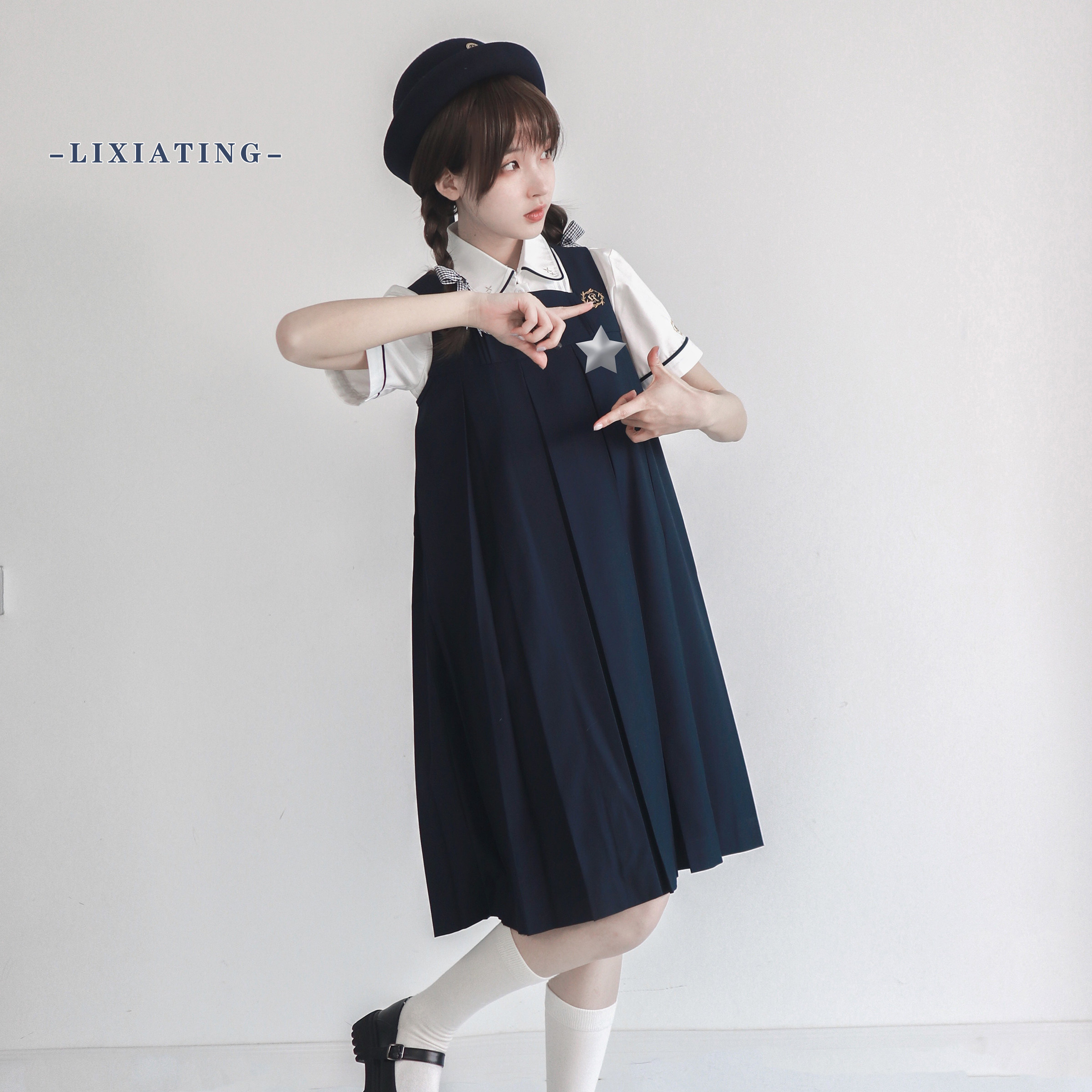 jk长裙夏季连衣裙套装制服原创栗下卡奶管理局学生校服
