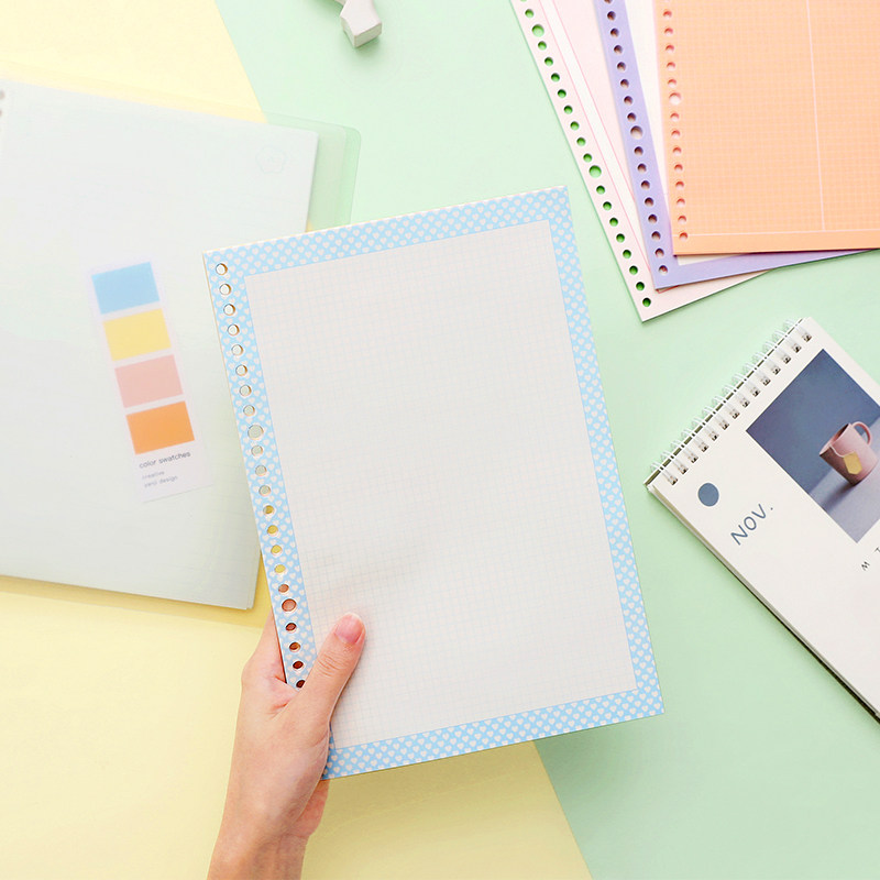 活页网红本手账本纸手替芯b5男女大学生简约笔记本
