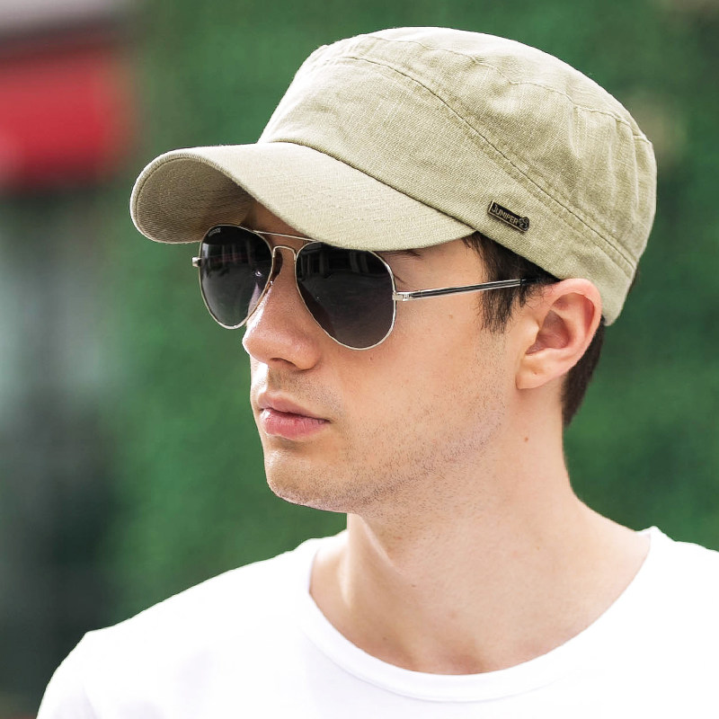 帽子男韩版潮短鸭舌帽春秋男士时尚休闲平顶顶帽军帽帽子