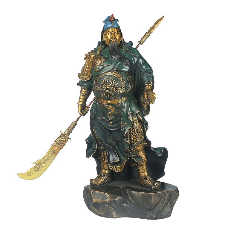 佛香天逸彩铜武圣神像大刃武财神
