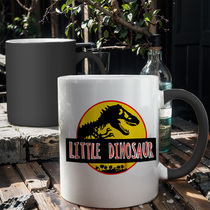 Dinosaurs World Park Personality Coffee Cup Students Water Cup With Lid Teacup Ceramic Discoloration Mark Cup Custom