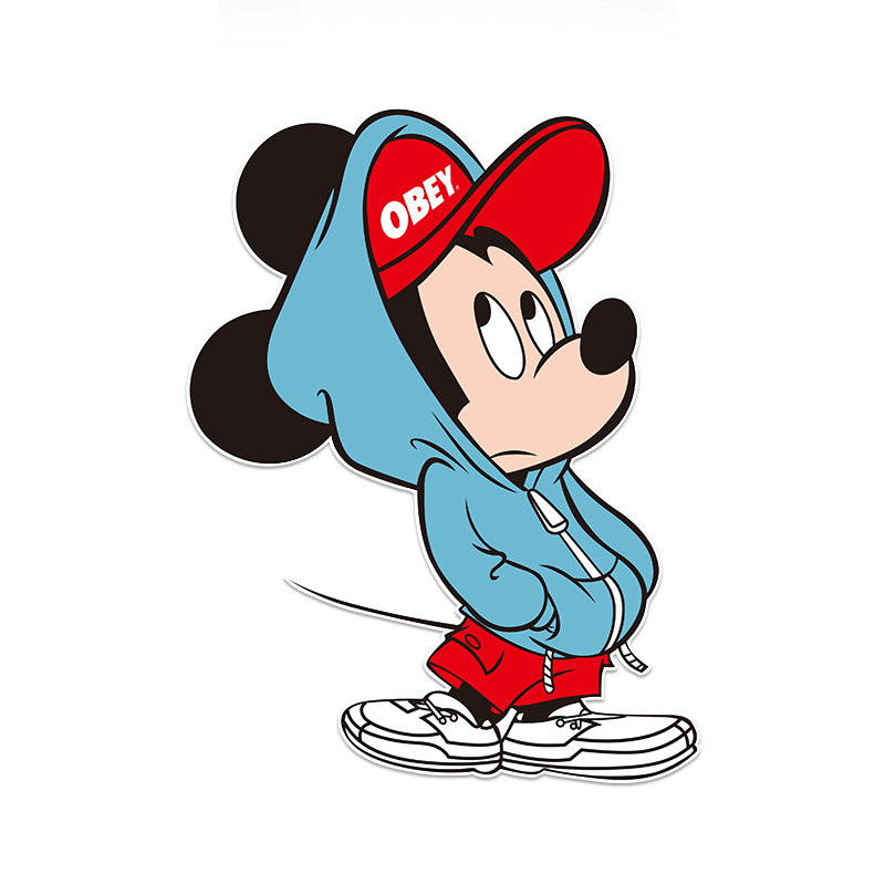 潮牌米老鼠行李箱旅行箱贴纸创意米奇大整张防水卡通笔记本个性小贴纸