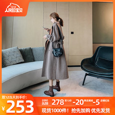 Little plaid woolen coat female 2019 new winter popular women thick woolen coat Girls long section Little plaid woolen coat female 2019 new winter popular women thick woolen coat Girls long section