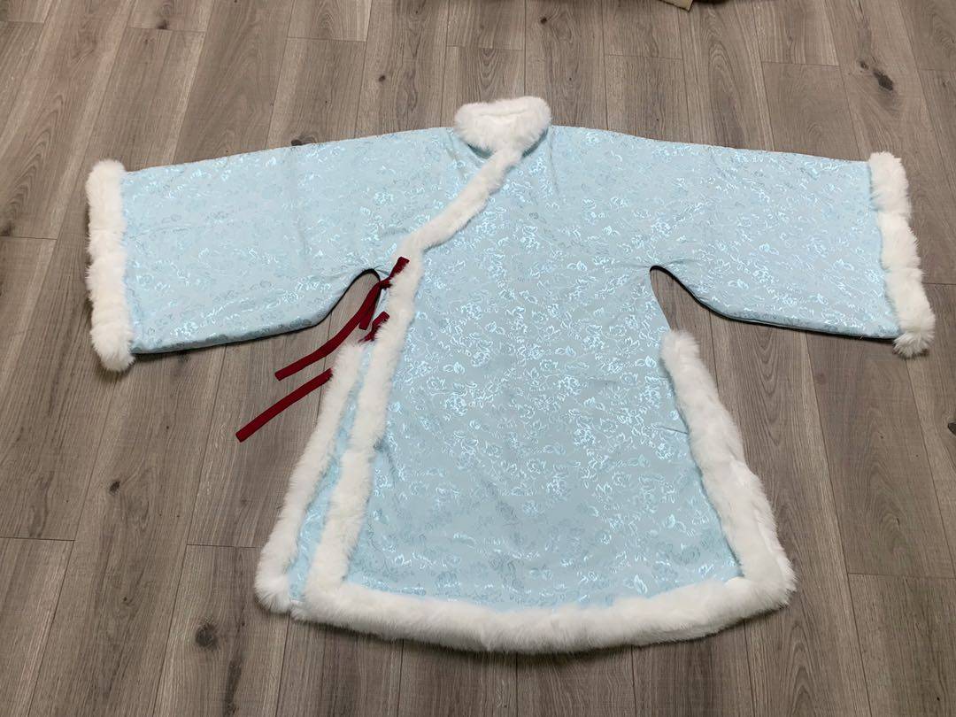 加厚加绒冬款汉服明制立领斜襟直袖大襟夹袄上衣