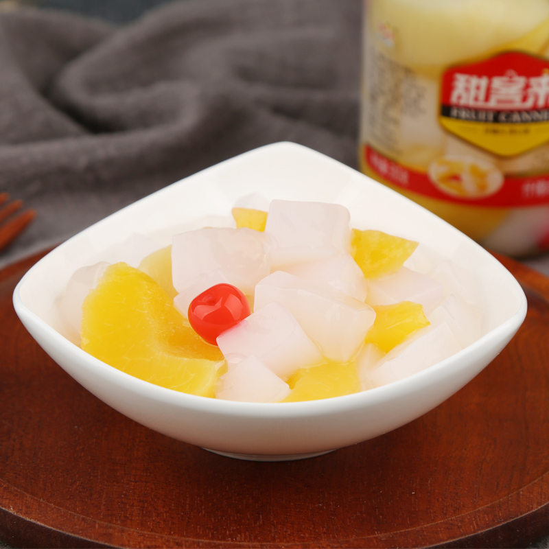 糖水杂果什锦罐头新鲜混合水果罐头510gx4玻璃玻璃瓶水果罐头