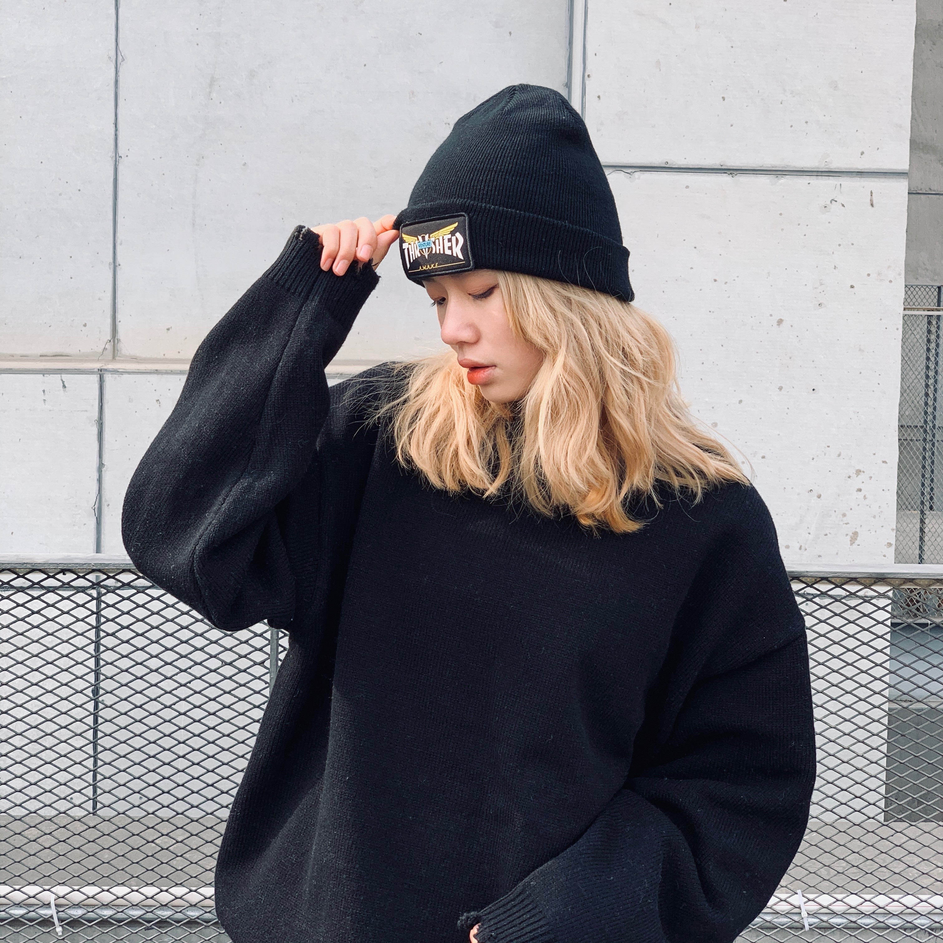 现货thrasherventurecollab联名刺绣logo火焰冷帽男女帽子