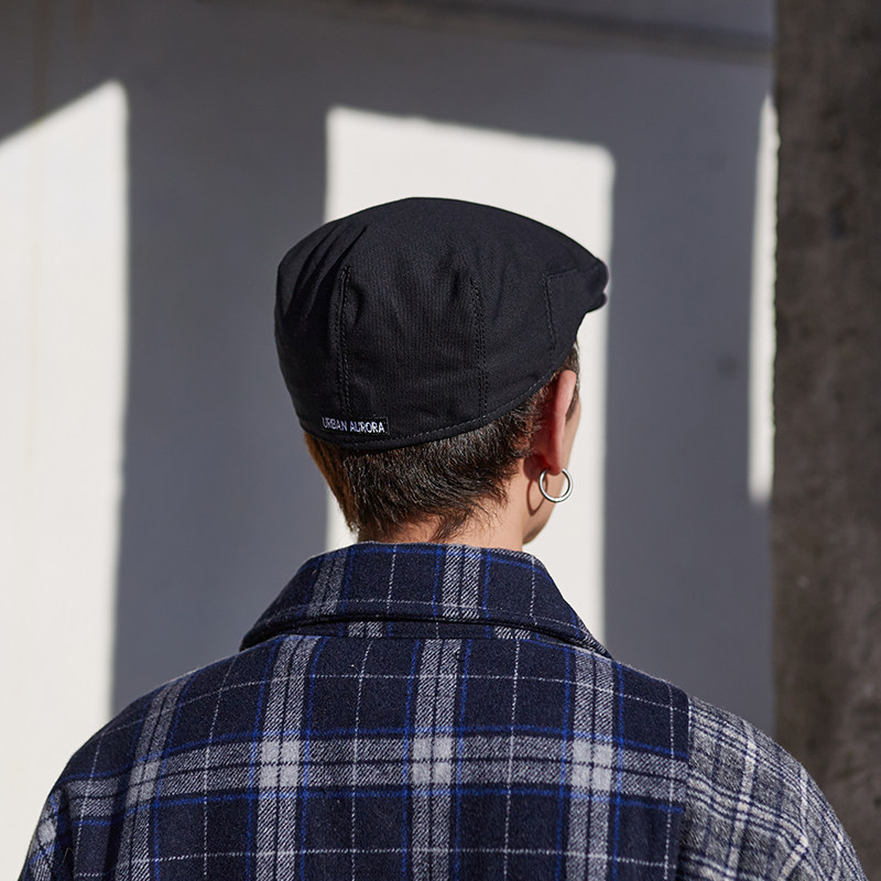 黑色贝雷帽男潮潮牌复古鸭嘴ins男生反戴前进帽子