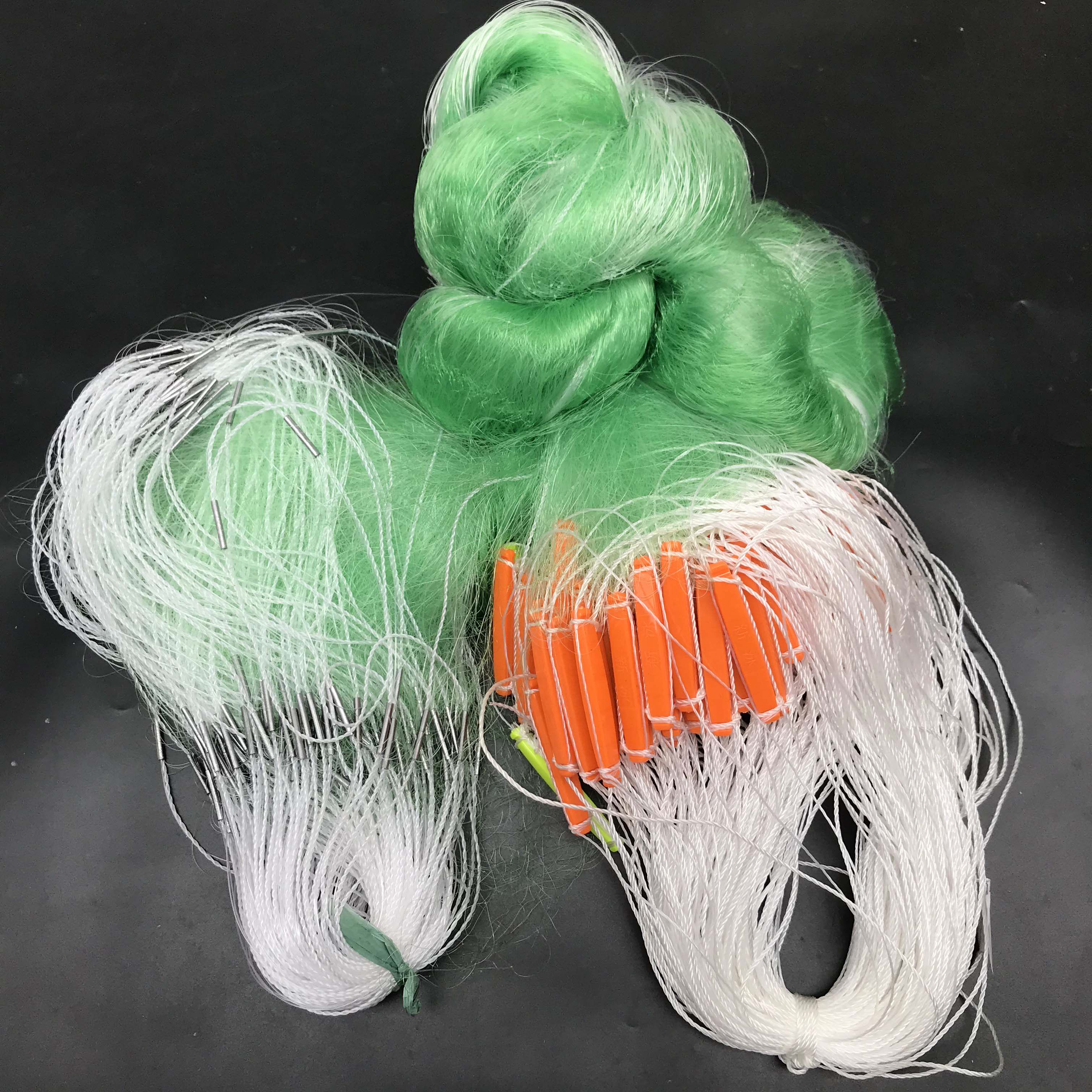 高网进口绿丝三层渔网挂网粘网丝网网捕鱼网鱼网