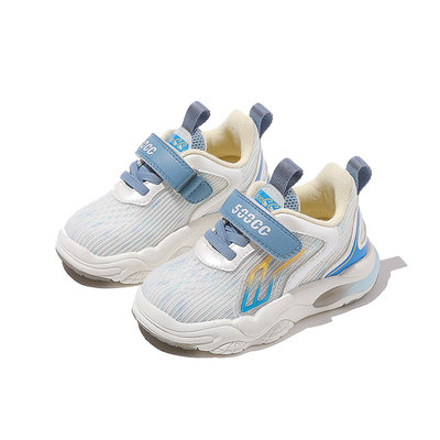 500cc飞织机能鞋男童蓝色减震防滑运动鞋透气女童粉色1-6岁宝宝鞋