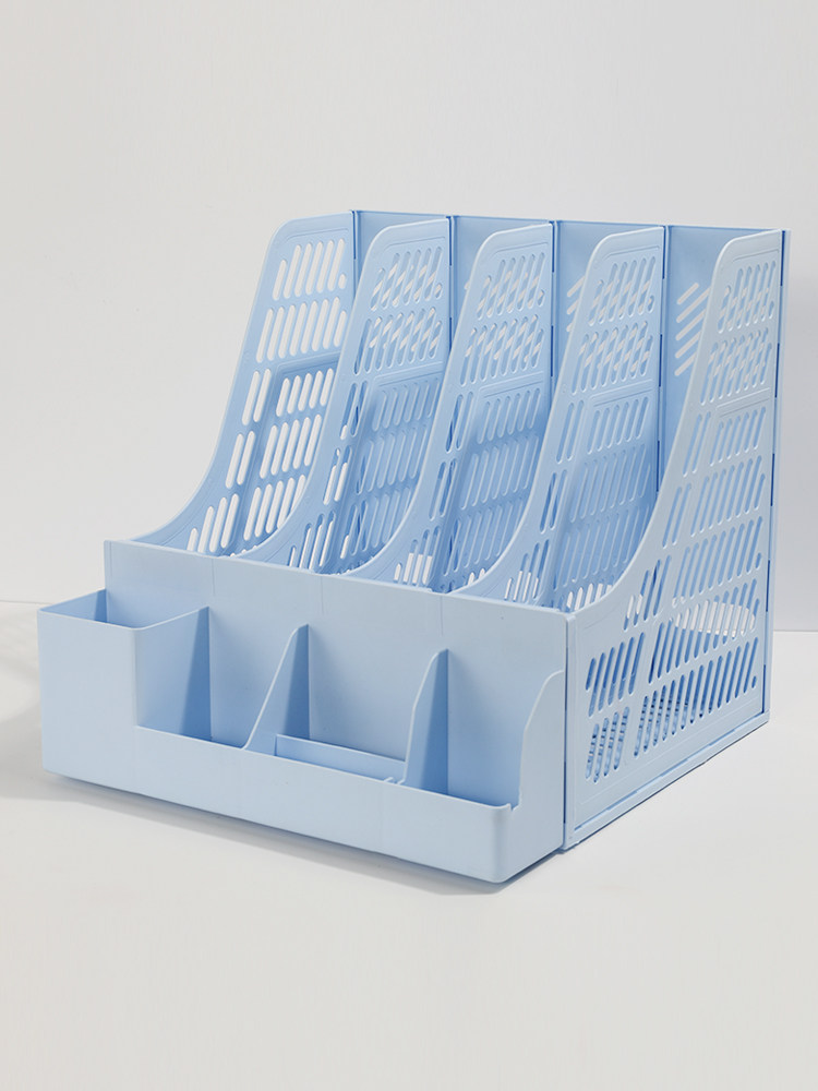 文件收纳上汇多层盘带塑料资料栏筐书籍档案文件座