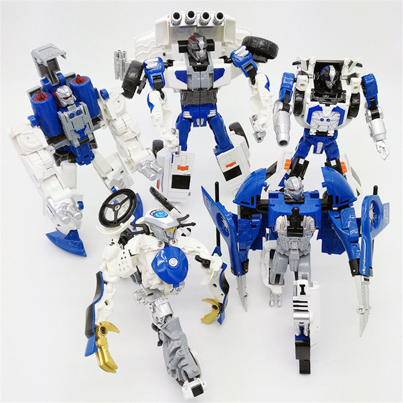 火速速龙城市战警五合合体机器人组合变形玩具变形金刚模型专区