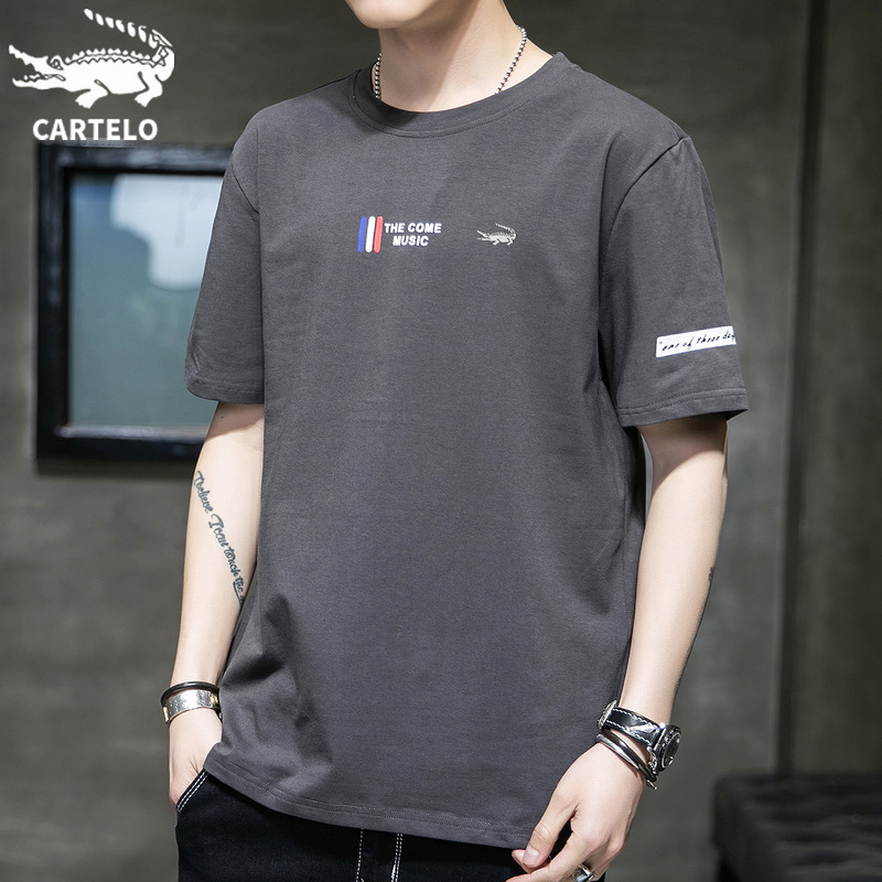 鳄鱼夏季t恤男士薄款透气半袖上衣服潮牌潮流纯棉体恤宽松短袖男T