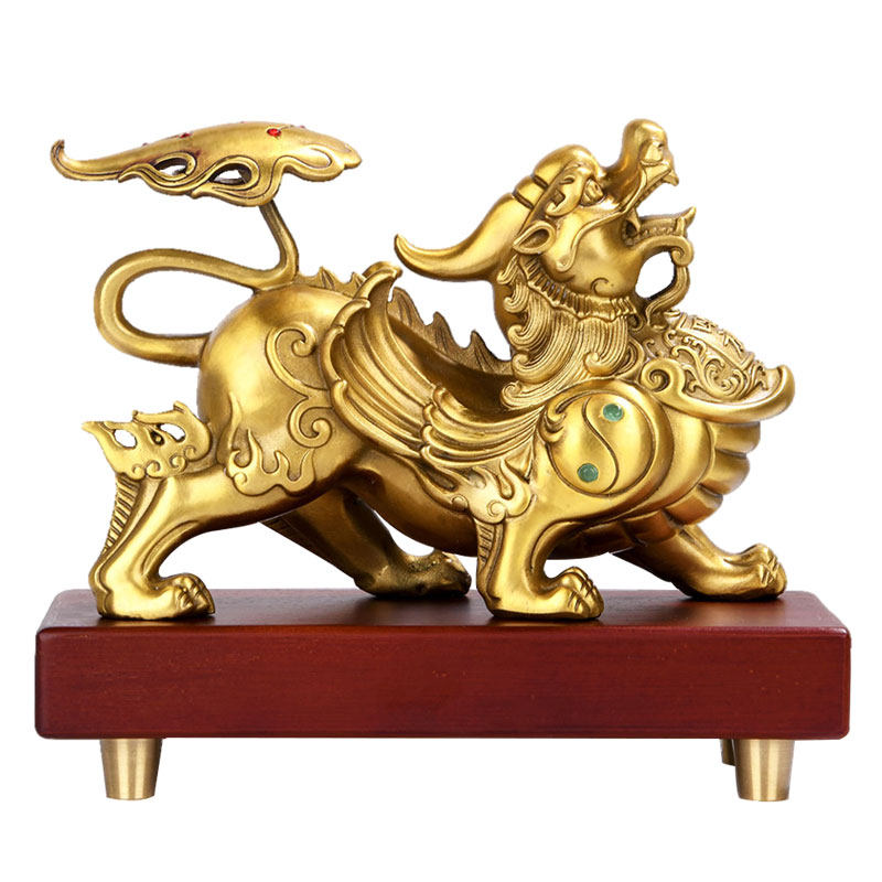 貔貅摆件一对纯铜镇宅招财貔玄关办公室貔犰装饰摆件