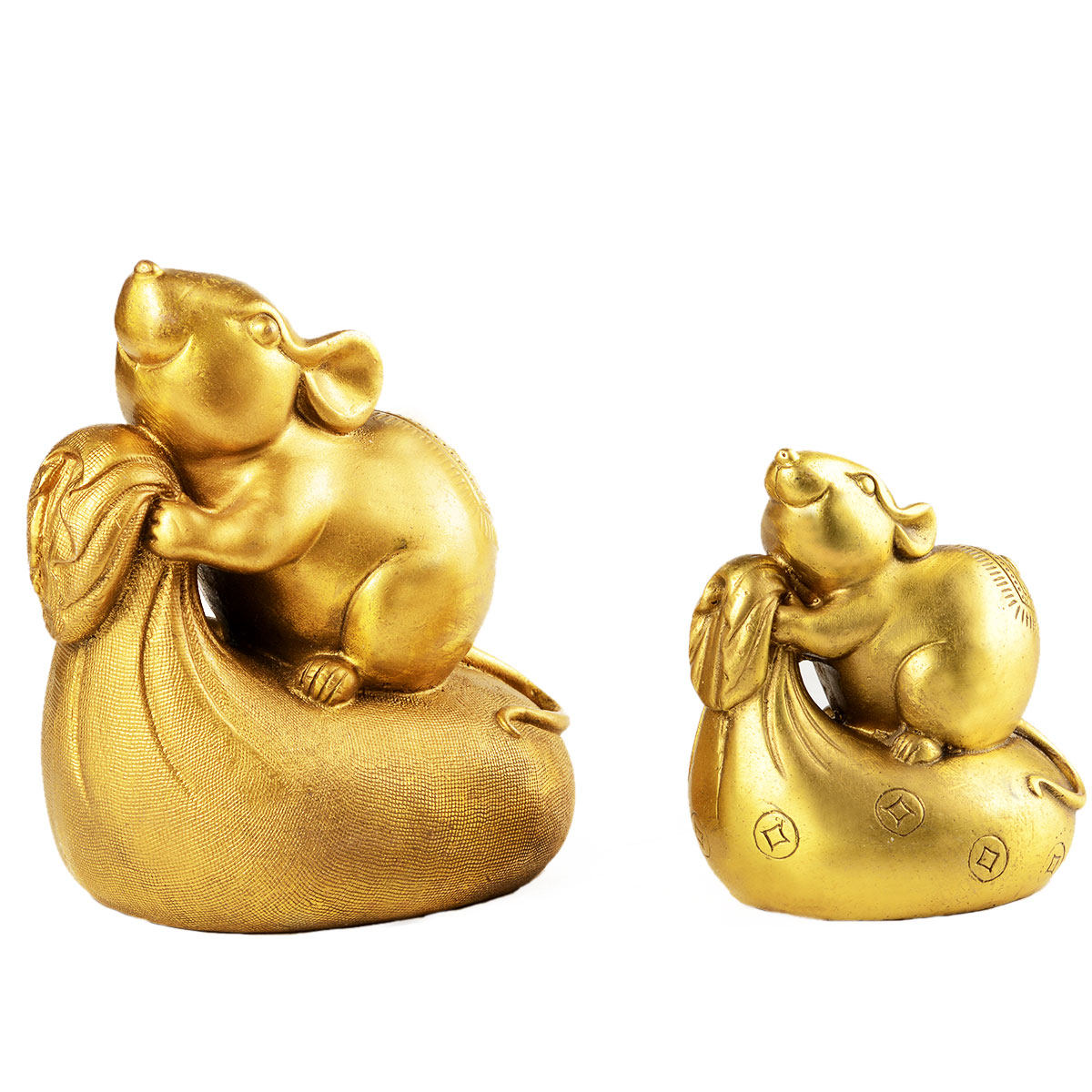 摆件老鼠卓弘黄金十二生肖铜鼠家居摆件