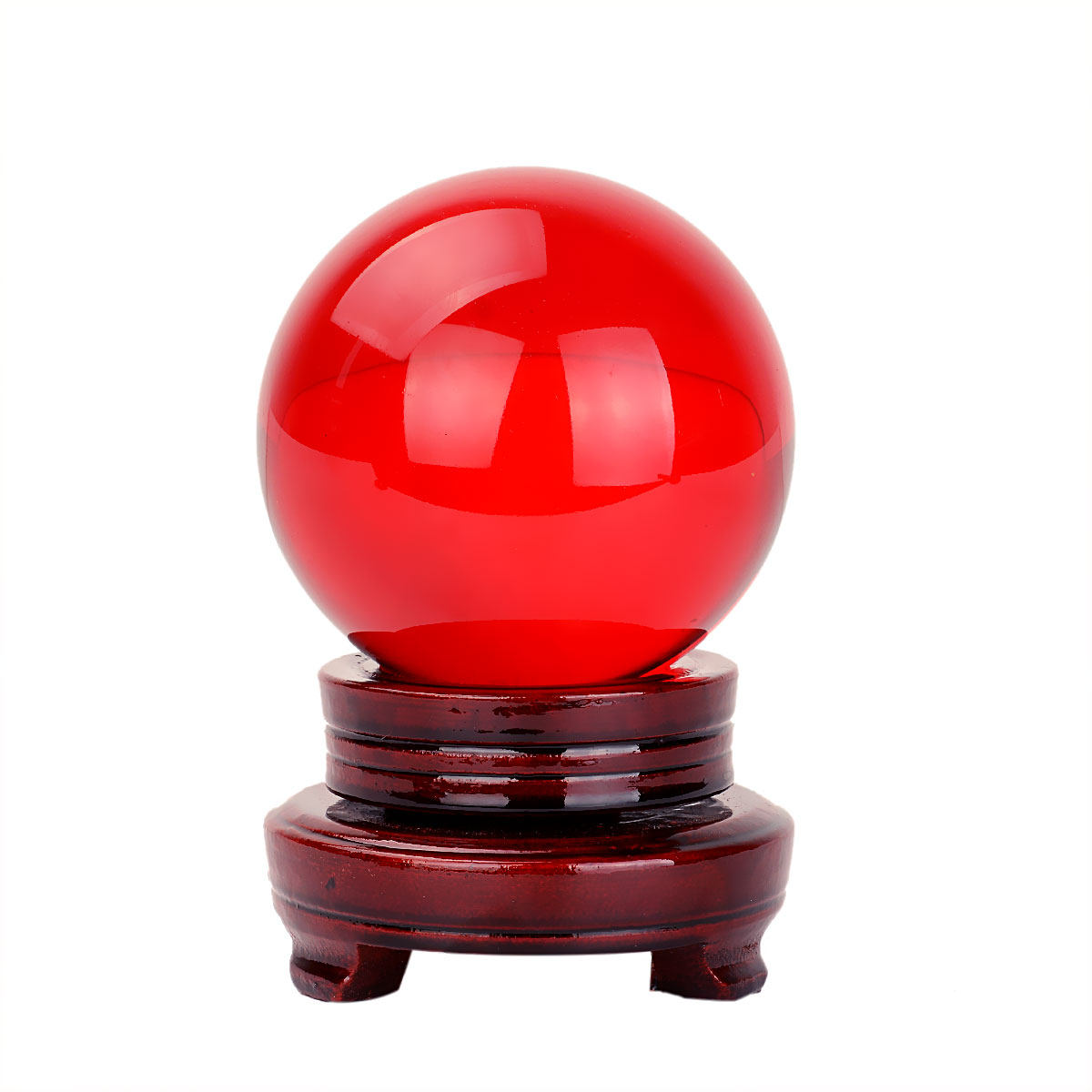 摆件卓弘红人人造水晶球红球家居饰品吉祥物工艺工艺品摆件