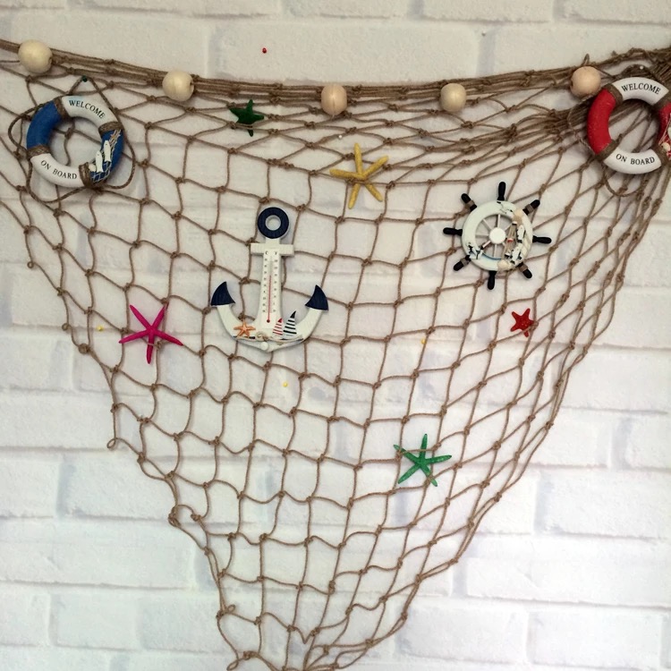 幼儿园吊顶挂饰材料农家小院背景装饰渔网复古空中吊饰