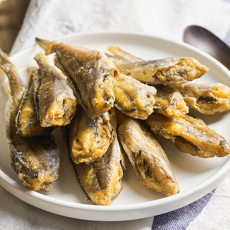香酥小黄黄鱼500g炭烤酥脆新鲜即食黄花鱼海味即食鱼零食