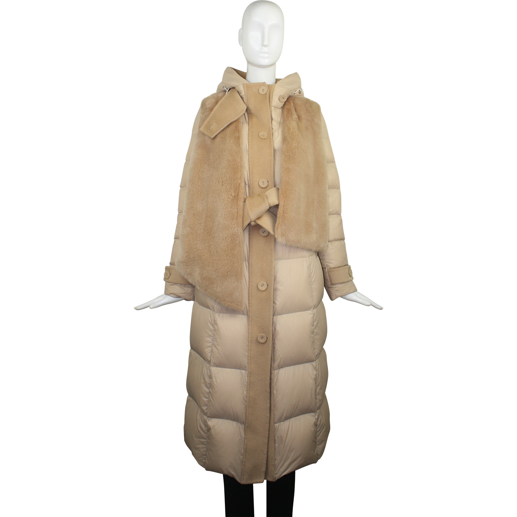 维尔金娜d19yr0315w专柜正品女装羽绒大衣秋冬冬装毛呢外套