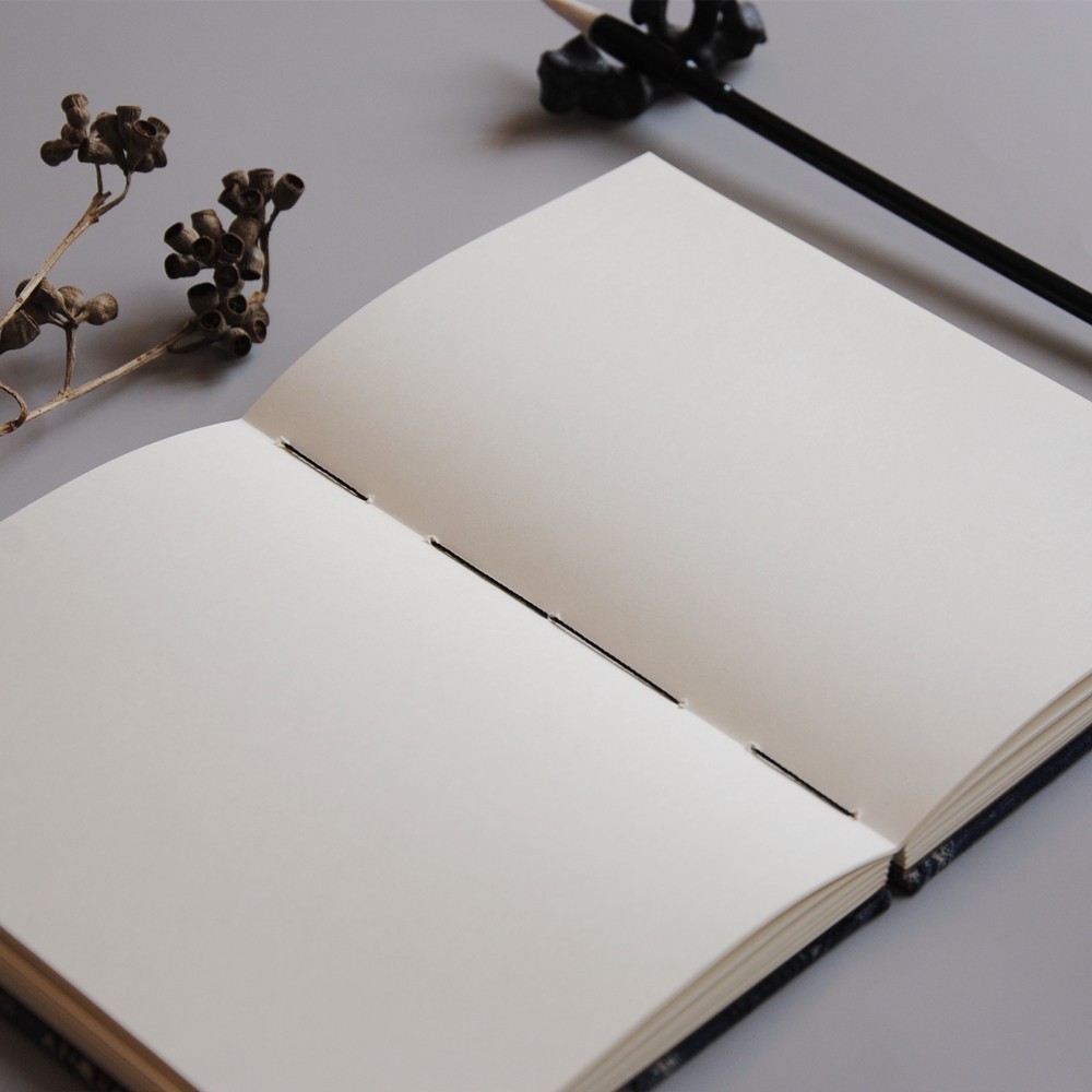 线装伴手帐本本手笔记本笔记文创裸脊墨染工本笔记本