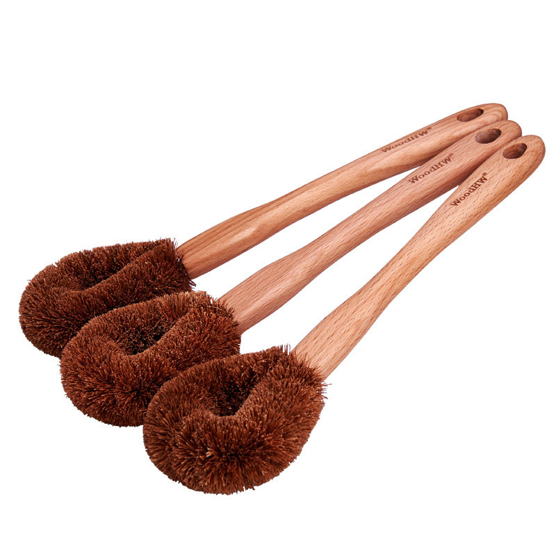 刷洗在水一方长柄木质棕刷锅刷锅神器不粘洗碗盘刷厨房用刷