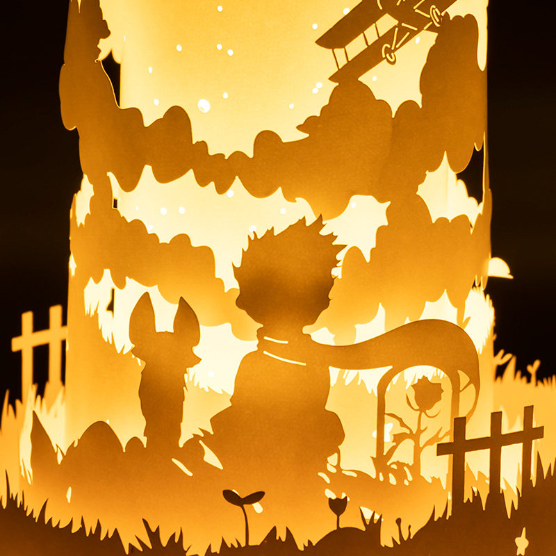 小王子周边光影纸雕3d立体纸模手工小夜灯氛围装饰台灯