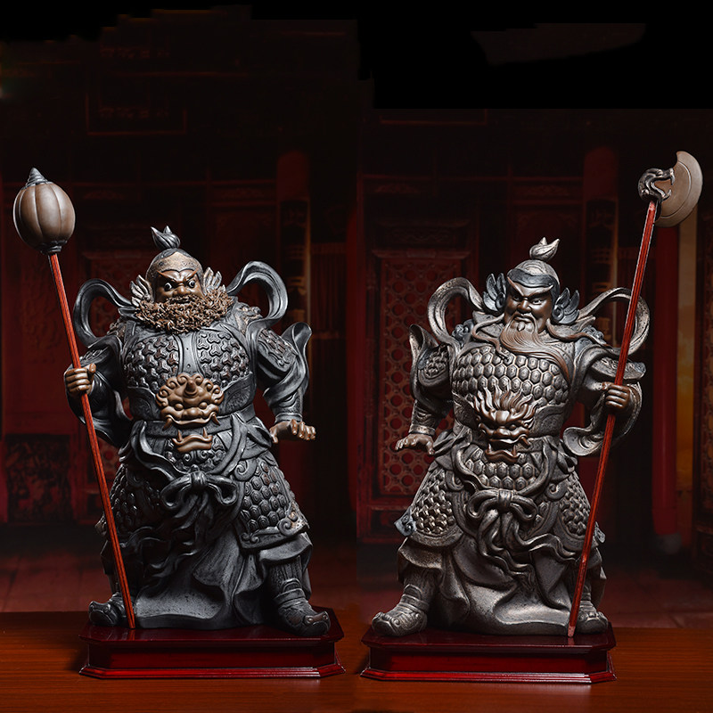 东方泥土 陶瓷雕塑艺术品中式古典门神摆件玄关摆设/门神h10-03