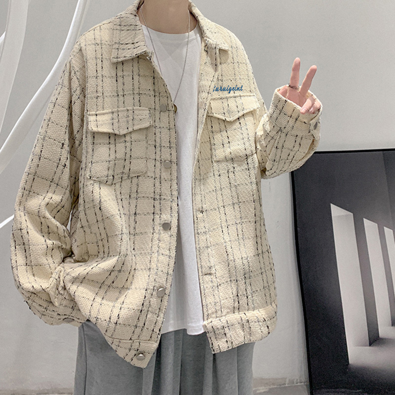 小香风夹克男ins潮流韩版休闲宽松痞帅外套春秋港风潮牌百搭上衣