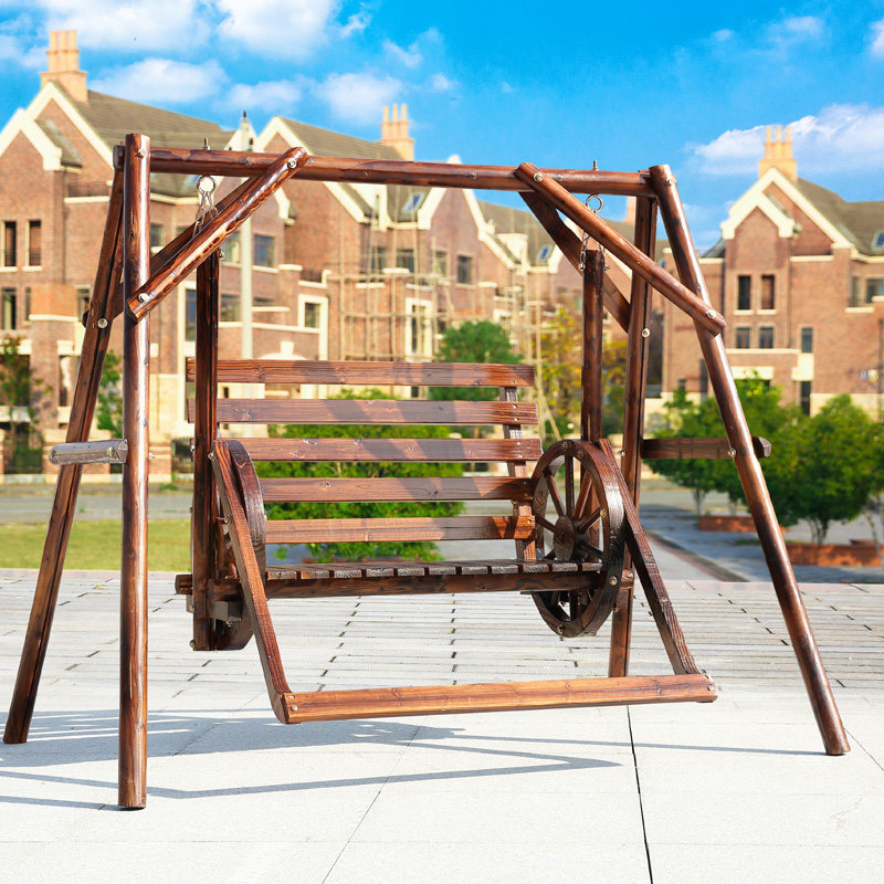 双人秋千座椅吊椅露台摇椅家用木质千秋室外户外秋千